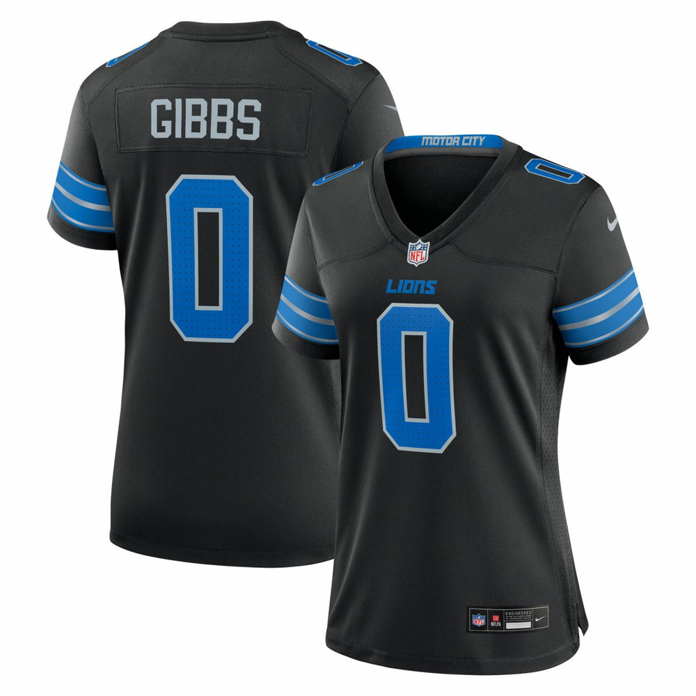 Jahmyr Gibbs Detroit Lions Women's 2nd Alternate Game Player Jersey Black | Nike for Sale