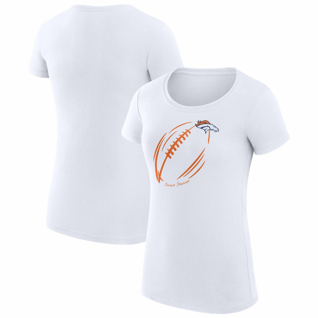 Denver Broncos G-III 4Her by Carl Banks Women's Super-Slim Fit Lightweight Subtle Football T-Shirt White | NFL