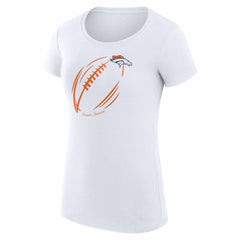 Denver Broncos G-III 4Her by Carl Banks Women's Super-Slim Fit Lightweight Subtle Football T-Shirt White | NFL