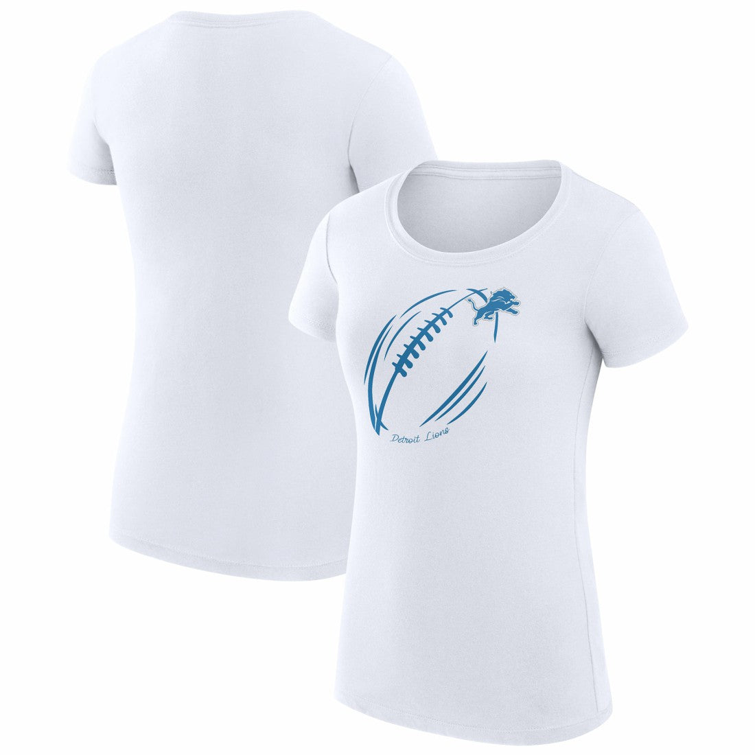 Detroit Lions G-III 4Her by Carl Banks Women's Super-Slim Fit Lightweight Subtle Football T-Shirt White | NFL