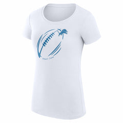 Detroit Lions G-III 4Her by Carl Banks Women's Super-Slim Fit Lightweight Subtle Football T-Shirt White | NFL