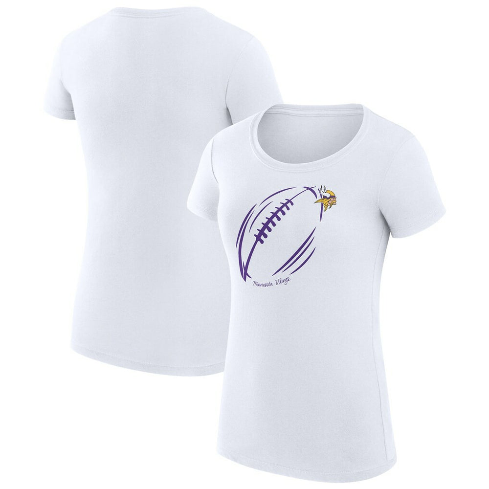Minnesota Vikings G-III 4Her by Carl Banks Women's Super-Slim Fit Lightweight Subtle Football T-Shirt White | NFL