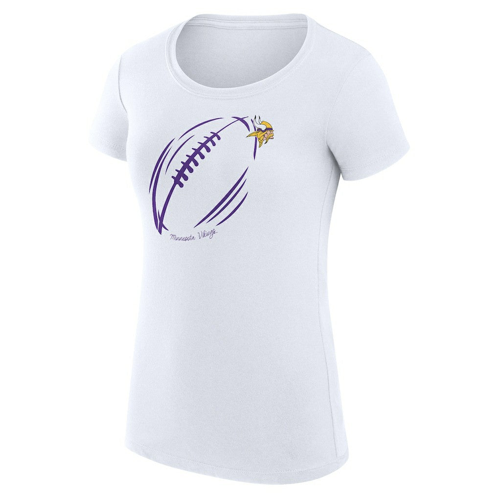 Minnesota Vikings G-III 4Her by Carl Banks Women's Super-Slim Fit Lightweight Subtle Football T-Shirt White | NFL