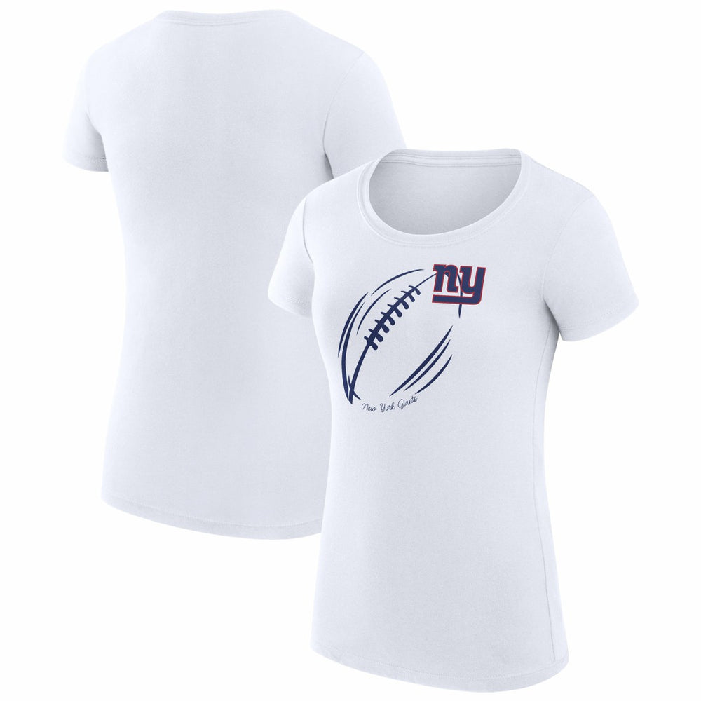 New York Giants G-III 4Her by Carl Banks Women's Super-Slim Fit Lightweight Subtle Football T-Shirt White | NFL