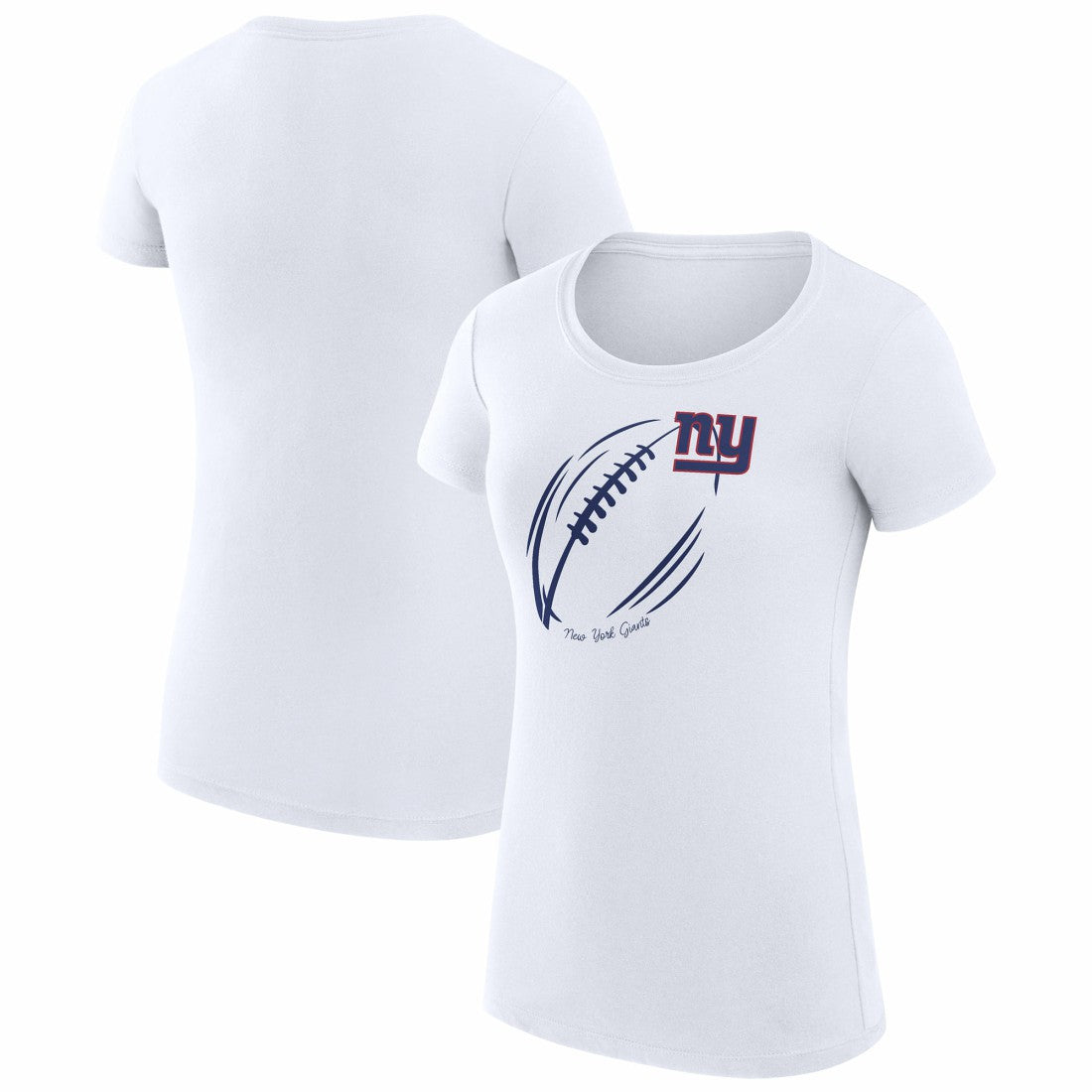 New York Giants G-III 4Her by Carl Banks Women's Super-Slim Fit Lightweight Subtle Football T-Shirt White | NFL