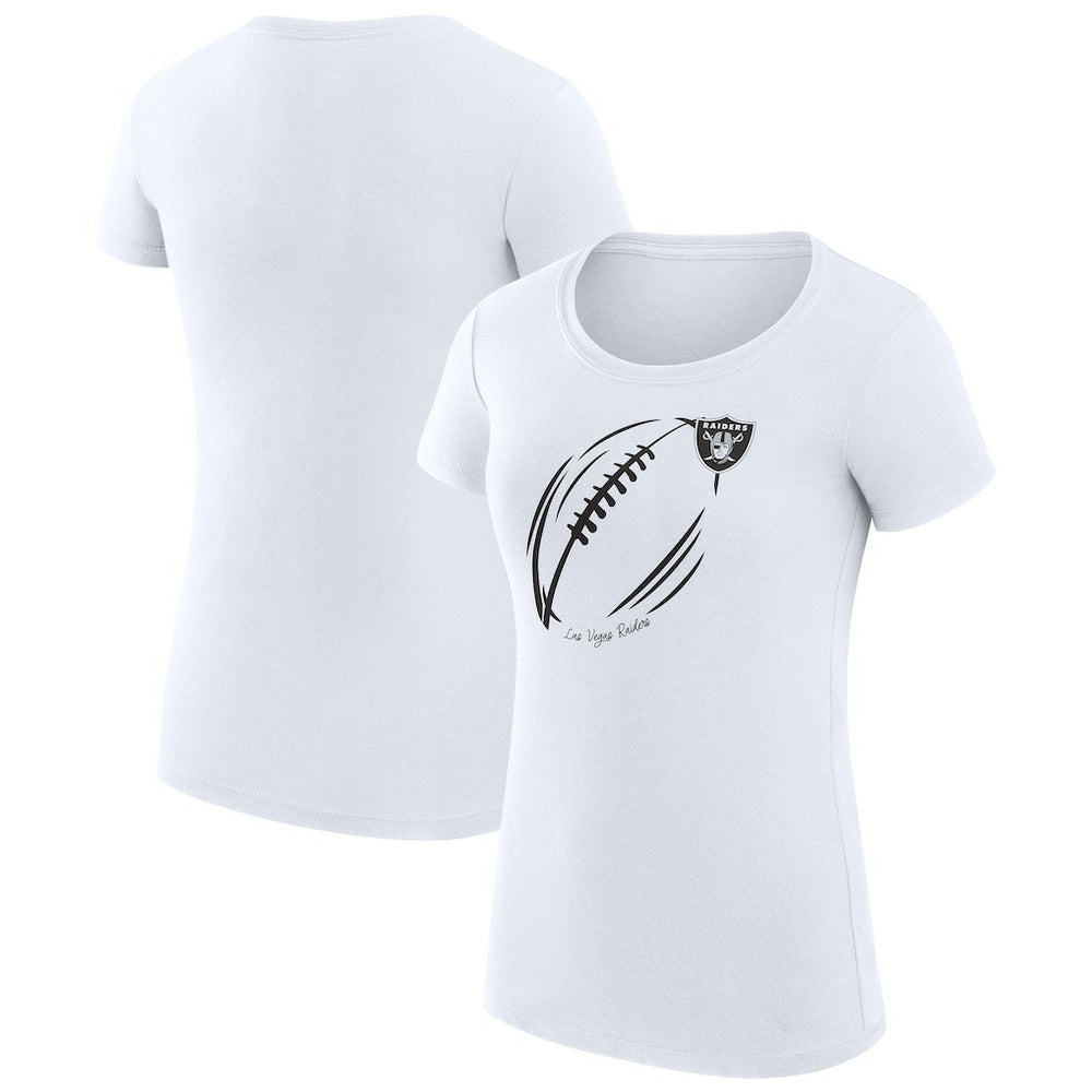Las Vegas Raiders G-III 4Her by Carl Banks Women's Super-Slim Fit Lightweight Subtle Football T-Shirt White | NFL
