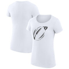 Las Vegas Raiders G-III 4Her by Carl Banks Women's Super-Slim Fit Lightweight Subtle Football T-Shirt White | NFL
