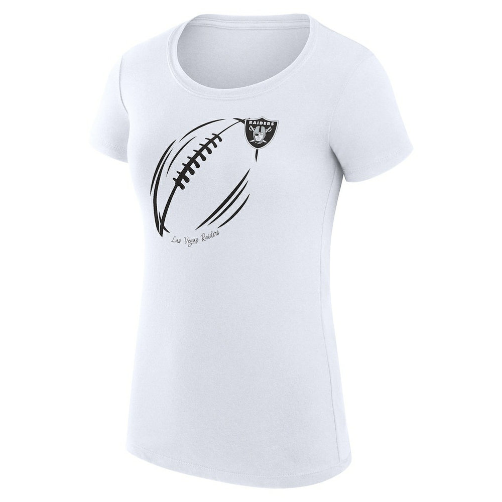Las Vegas Raiders G-III 4Her by Carl Banks Women's Super-Slim Fit Lightweight Subtle Football T-Shirt White | NFL