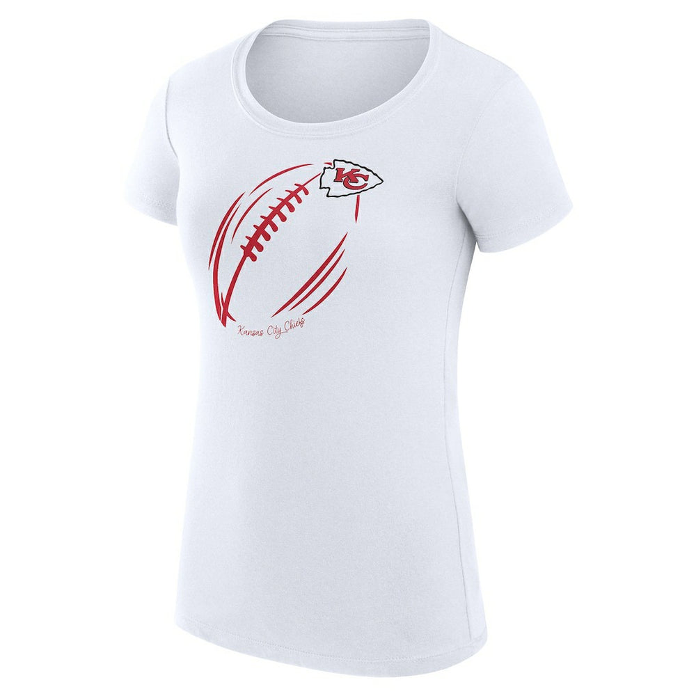 Kansas City Chiefs G-III 4Her by Carl Banks Women's Super-Slim Fit Lightweight Subtle Football T-Shirt White | NFL