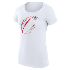 Kansas City Chiefs G-III 4Her by Carl Banks Women's Super-Slim Fit Lightweight Subtle Football T-Shirt White | NFL