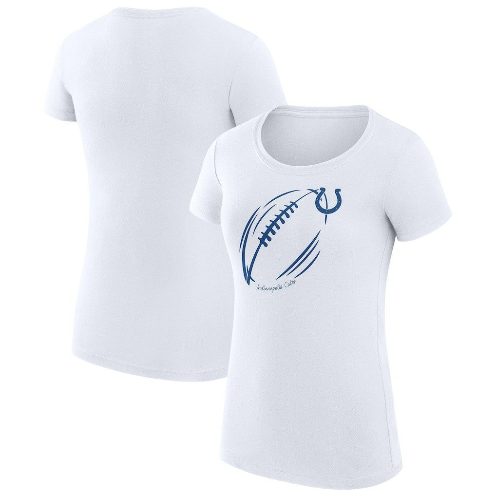 Indianapolis Colts G-III 4Her by Carl Banks Women's Super-Slim Fit Lightweight Subtle Football T-Shirt White | NFL