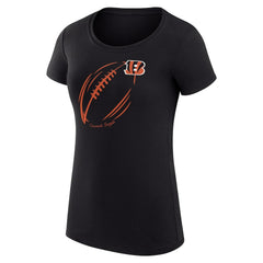 Cincinnati Bengals G-III 4Her by Carl Banks Women's Super-Slim Fit Lightweight Subtle Football T-Shirt Black | NFL