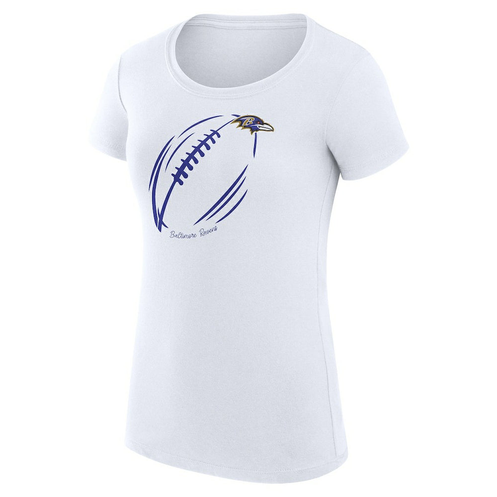 Baltimore Ravens G-III 4Her by Carl Banks Women's Super-Slim Fit Lightweight Subtle Football T-Shirt White | NFL