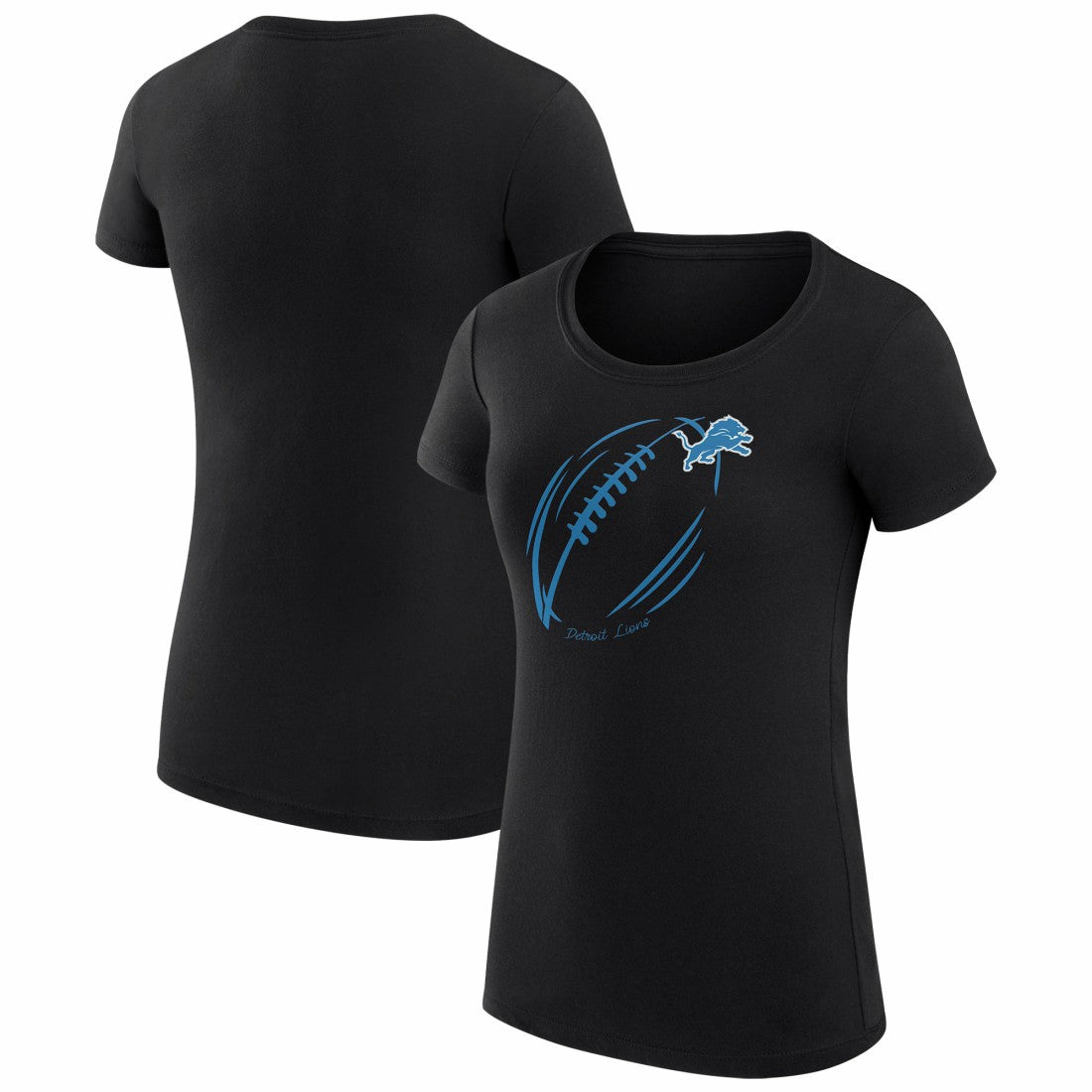 Detroit Lions G-III 4Her by Carl Banks Women's Super-Slim Fit Lightweight Subtle Football T-Shirt Black | NFL