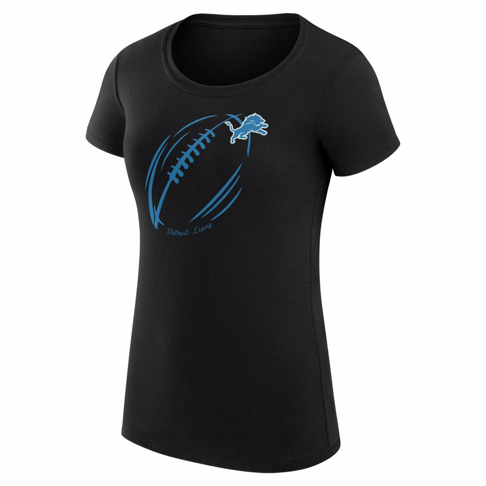 Detroit Lions G-III 4Her by Carl Banks Women's Super-Slim Fit Lightweight Subtle Football T-Shirt Black | NFL