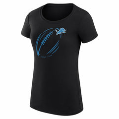 Detroit Lions G-III 4Her by Carl Banks Women's Super-Slim Fit Lightweight Subtle Football T-Shirt Black | NFL