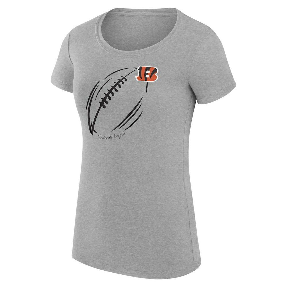 Cincinnati Bengals G-III 4Her by Carl Banks Women's Super-Slim Fit Lightweight Subtle Football T-Shirt Heather Gray | NFL