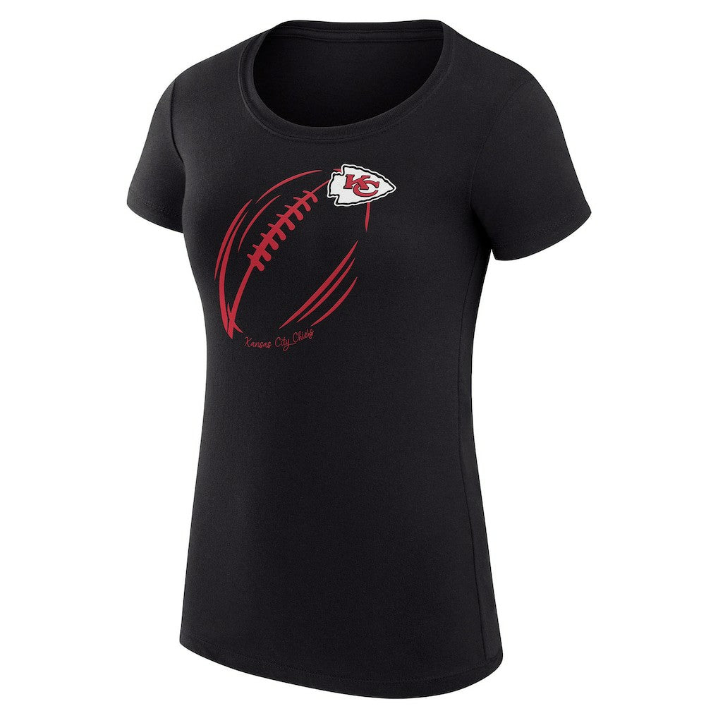 Kansas City Chiefs G-III 4Her by Carl Banks Women's Super-Slim Fit Lightweight Subtle Football T-Shirt Black | NFL
