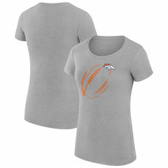Denver Broncos G-III 4Her by Carl Banks Women's Super-Slim Fit Lightweight Subtle Football T-Shirt Heather Gray | NFL