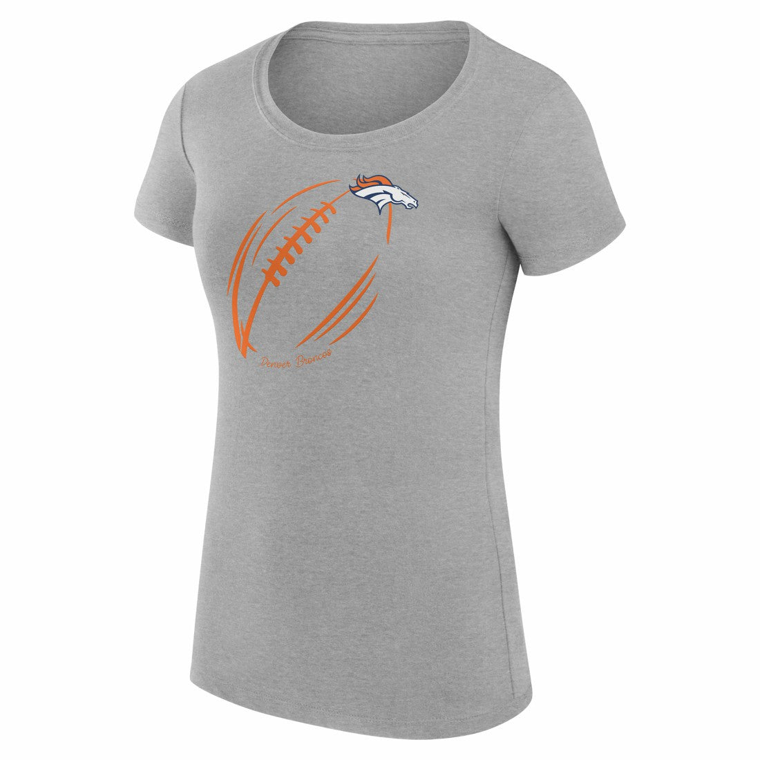 Denver Broncos G-III 4Her by Carl Banks Women's Super-Slim Fit Lightweight Subtle Football T-Shirt Heather Gray | NFL