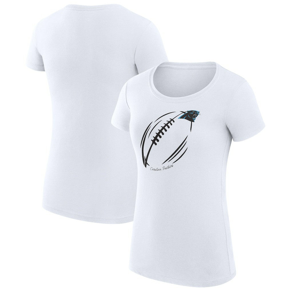 Carolina Panthers G-III 4Her by Carl Banks Women's Super-Slim Fit Lightweight Subtle Football T-Shirt White | NFL