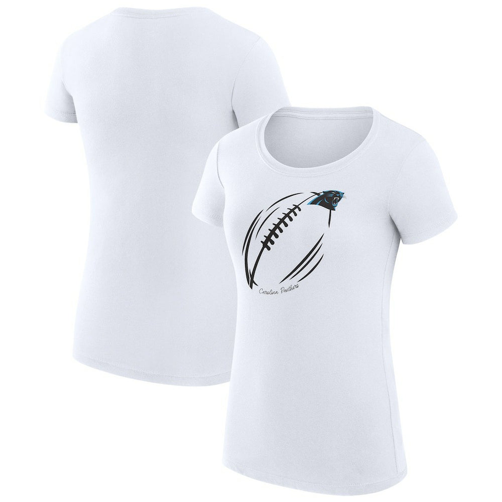 Carolina Panthers G-III 4Her by Carl Banks Women's Super-Slim Fit Lightweight Subtle Football T-Shirt White | NFL