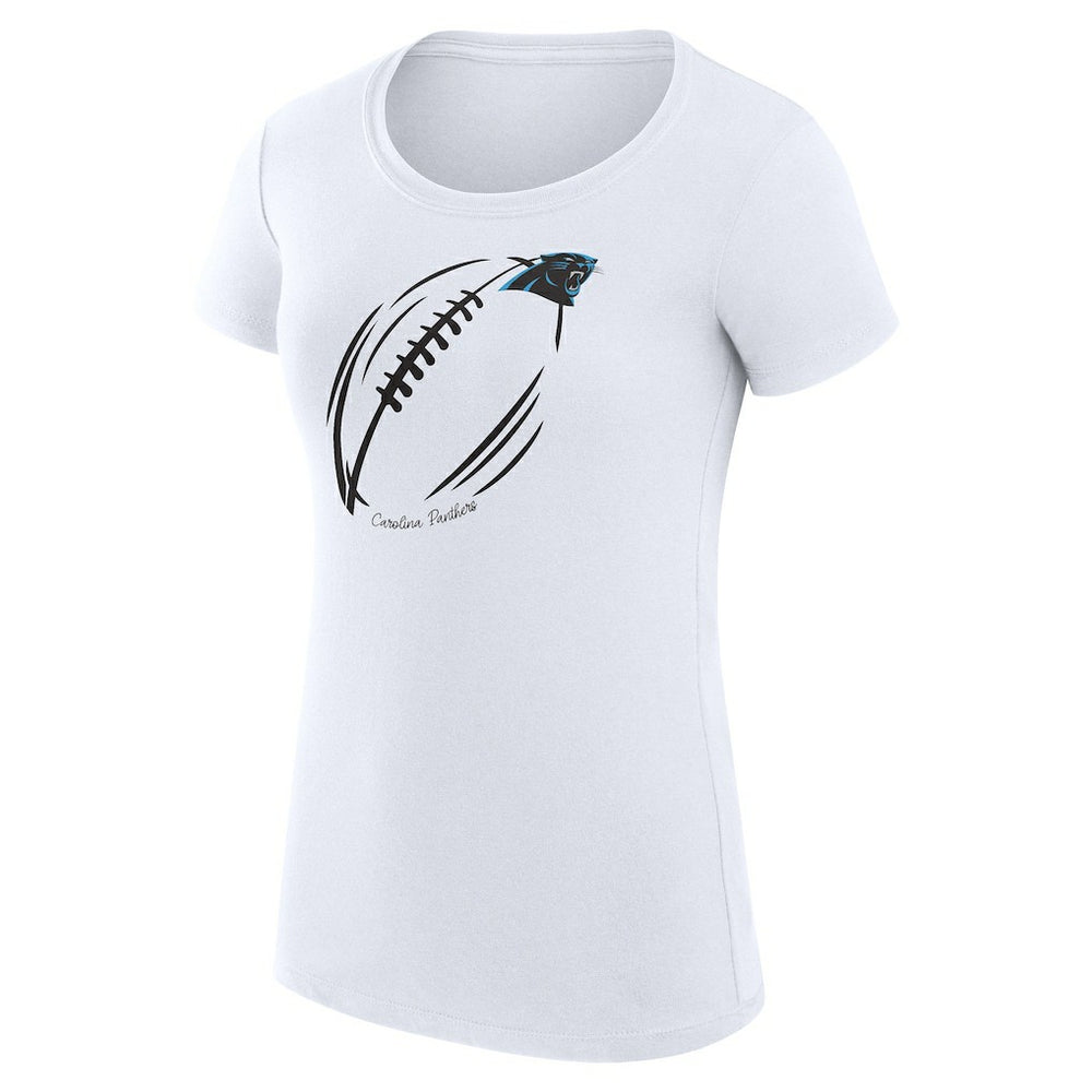 Carolina Panthers G-III 4Her by Carl Banks Women's Super-Slim Fit Lightweight Subtle Football T-Shirt White | NFL