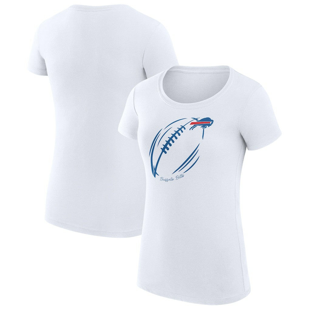 Buffalo Bills G-III 4Her by Carl Banks Women's Super-Slim Fit Lightweight Subtle Football T-Shirt White | NFL
