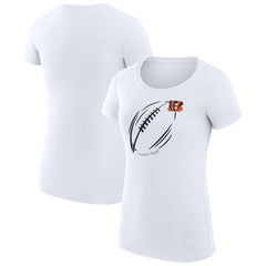 Cincinnati Bengals G-III 4Her by Carl Banks Women's Super-Slim Fit Lightweight Subtle Football T-Shirt White | NFL