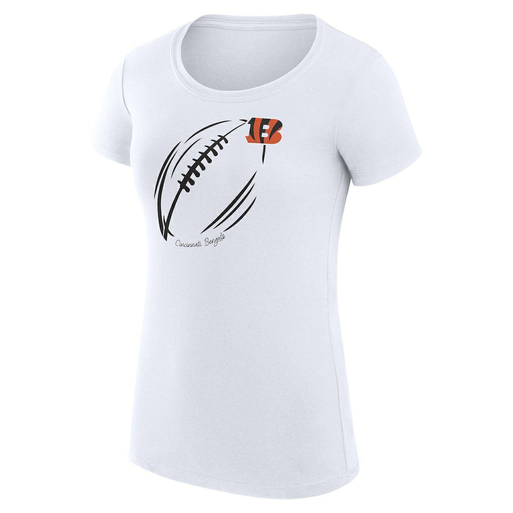 Cincinnati Bengals G-III 4Her by Carl Banks Women's Super-Slim Fit Lightweight Subtle Football T-Shirt White | NFL