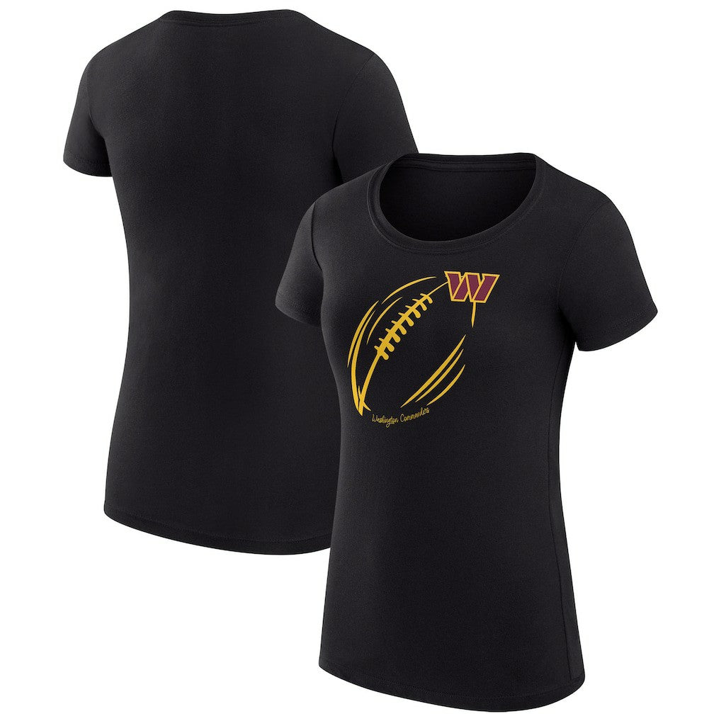 Washington Commanders G-III 4Her by Carl Banks Women's Super-Slim Fit Lightweight Subtle Football T-Shirt Black | NFL