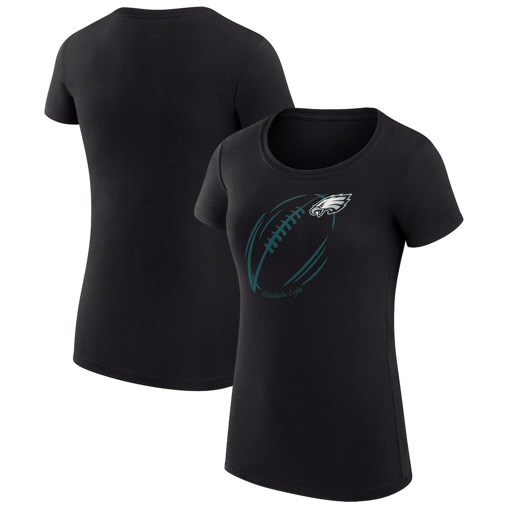 Philadelphia Eagles G-III 4Her by Carl Banks Women's Super-Slim Fit Lightweight Subtle Football T-Shirt Black | NFL