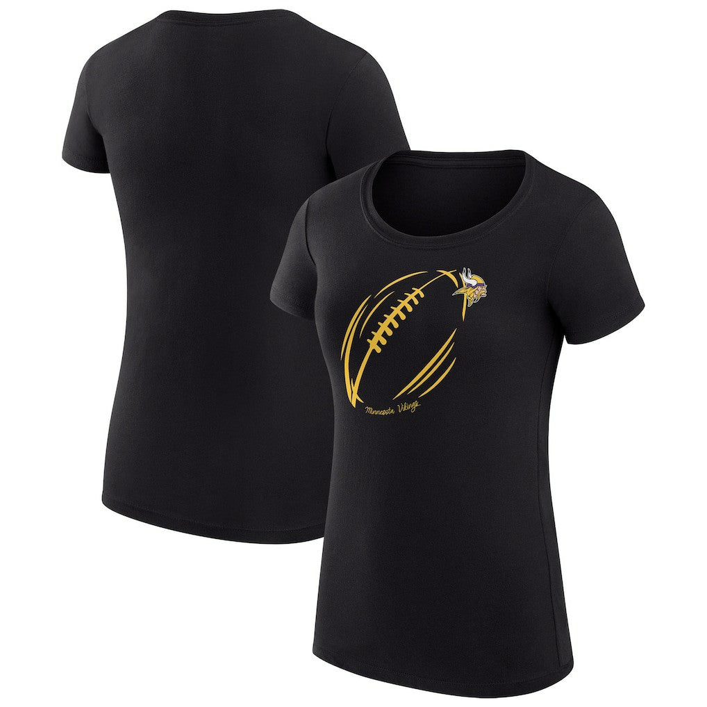 Minnesota Vikings G-III 4Her by Carl Banks Women's Super-Slim Fit Lightweight Subtle Football T-Shirt Black | NFL