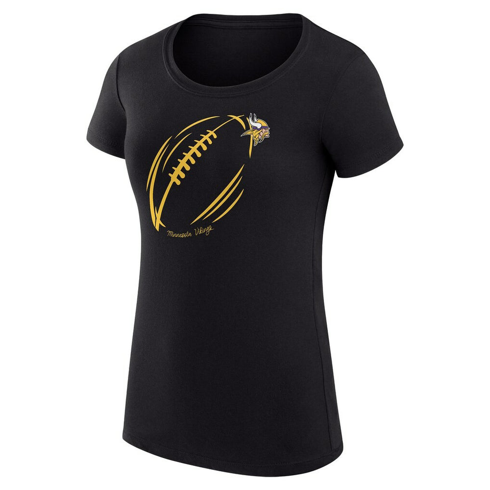 Minnesota Vikings G-III 4Her by Carl Banks Women's Super-Slim Fit Lightweight Subtle Football T-Shirt Black | NFL