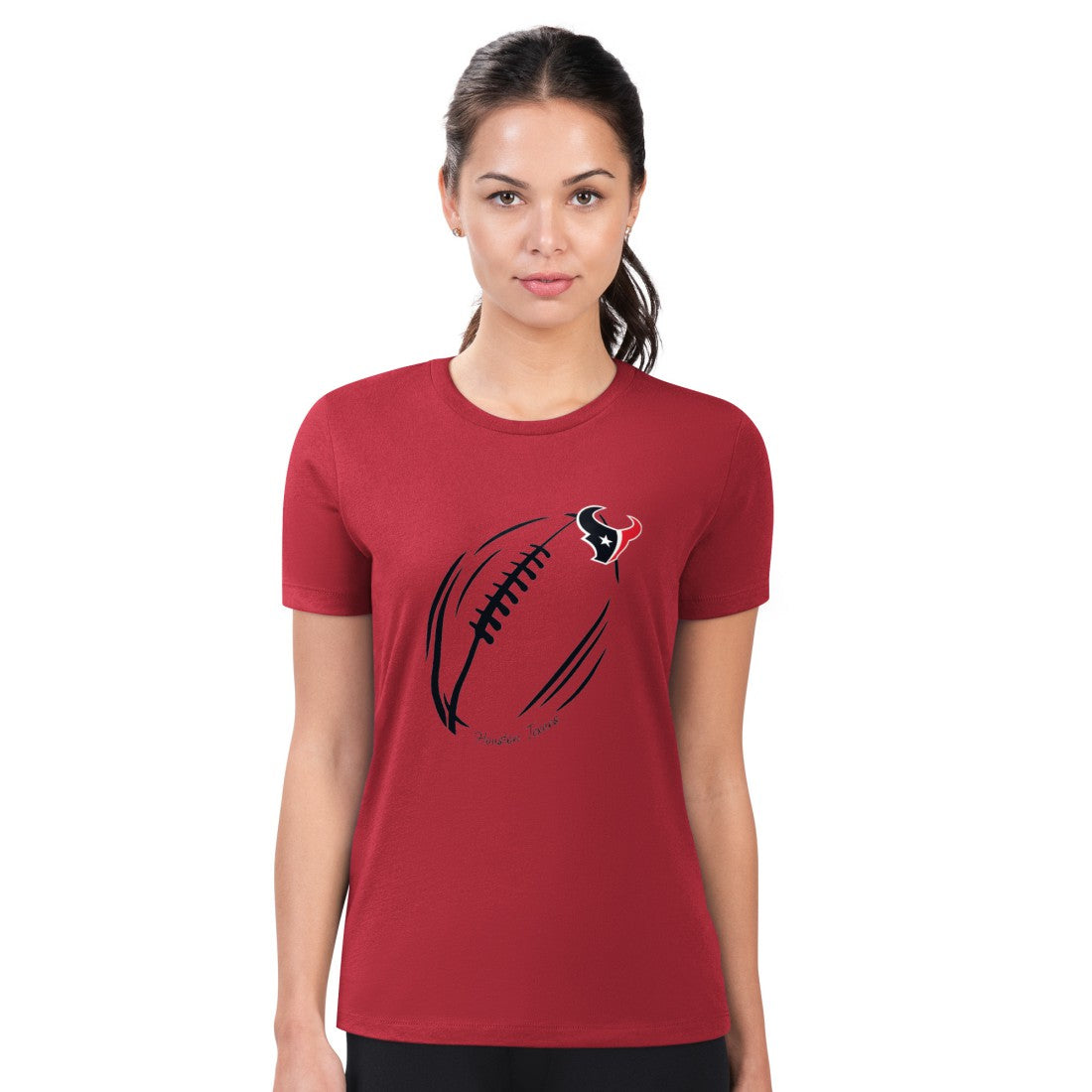 Houston Texans G-III 4Her by Carl Banks Women's Super-Slim Fit Lightweight Subtle Football T-Shirt Red | NFL