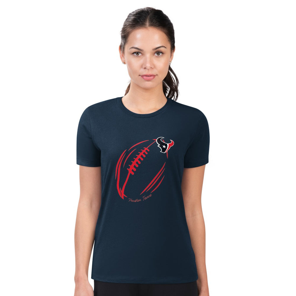Houston Texans G-III 4Her by Carl Banks Women's Super-Slim Fit Lightweight Subtle Football T-Shirt Navy | NFL