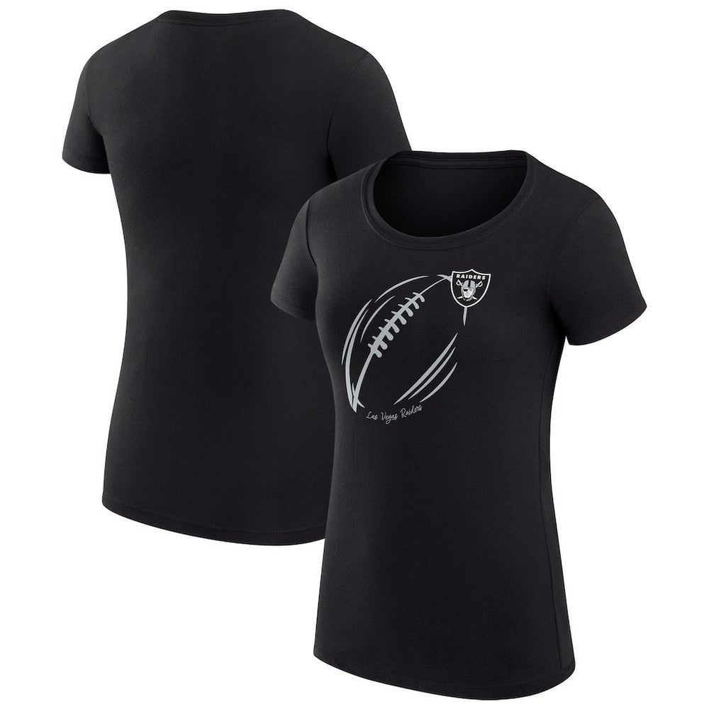Las Vegas Raiders G-III 4Her by Carl Banks Women's Super-Slim Fit Lightweight Subtle Football T-Shirt Black | NFL