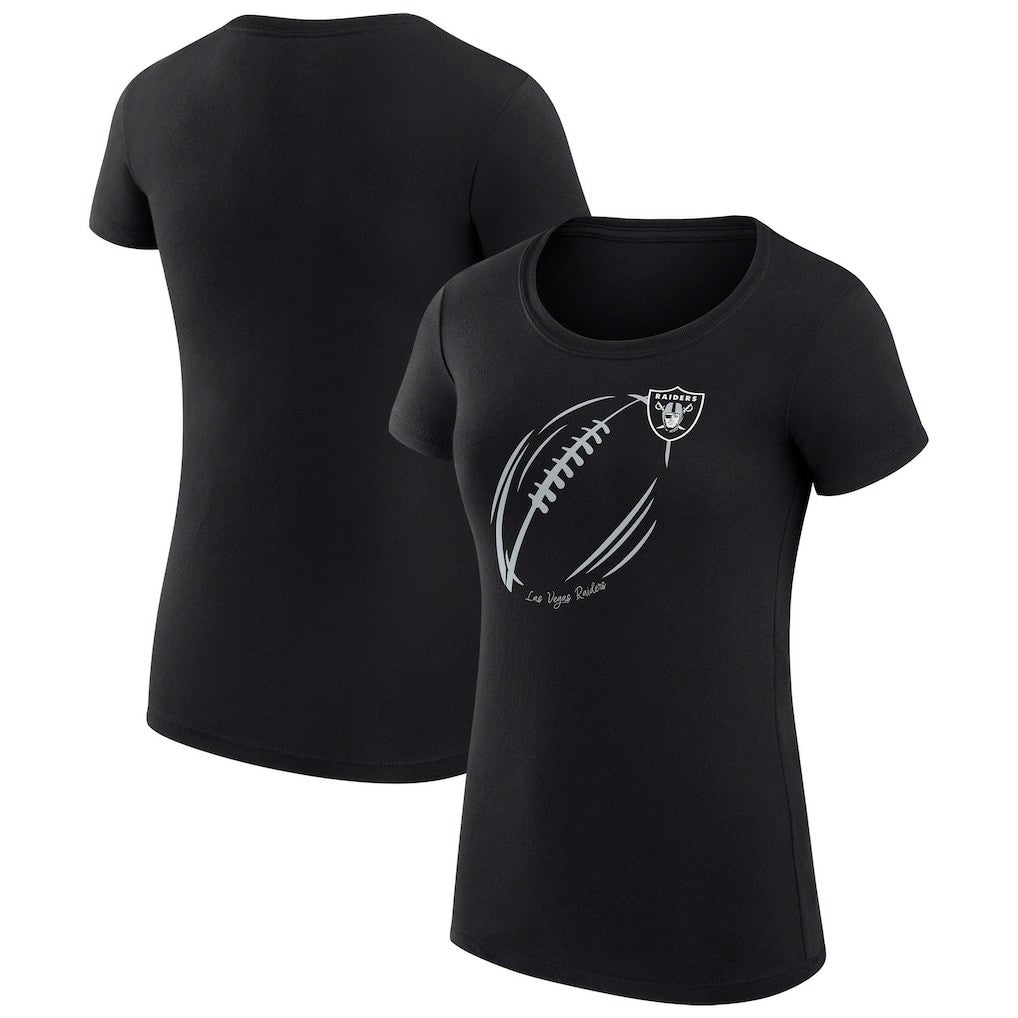 Las Vegas Raiders G-III 4Her by Carl Banks Women's Super-Slim Fit Lightweight Subtle Football T-Shirt Black | NFL