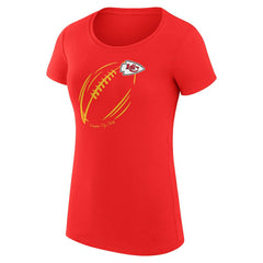 Kansas City Chiefs G-III 4Her by Carl Banks Women's Super-Slim Fit Lightweight Subtle Football T-Shirt Red | NFL