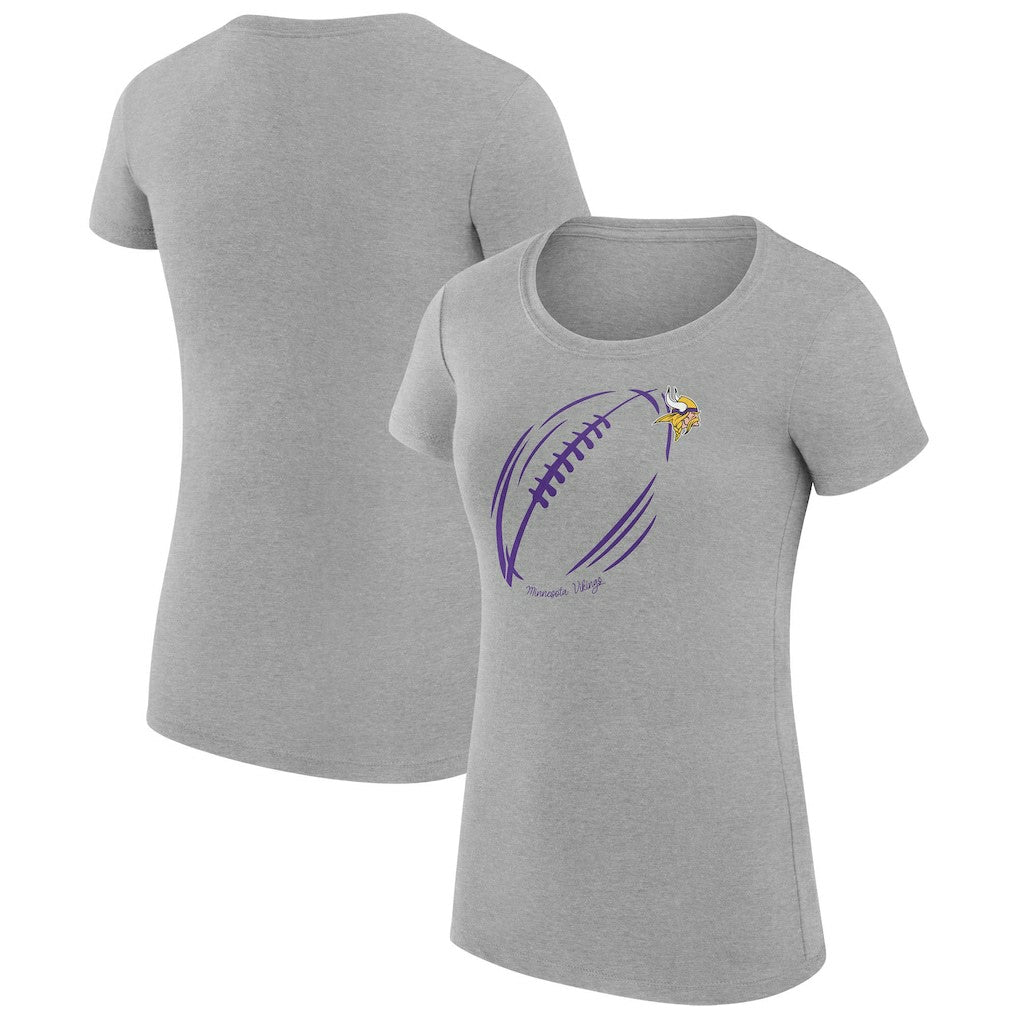 Minnesota Vikings G-III 4Her by Carl Banks Women's Super-Slim Fit Lightweight Subtle Football T-Shirt Heather Gray | NFL