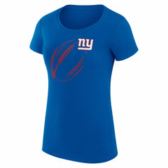 New York Giants G-III 4Her by Carl Banks Women's Super-Slim Fit Lightweight Subtle Football T-Shirt Royal | NFL