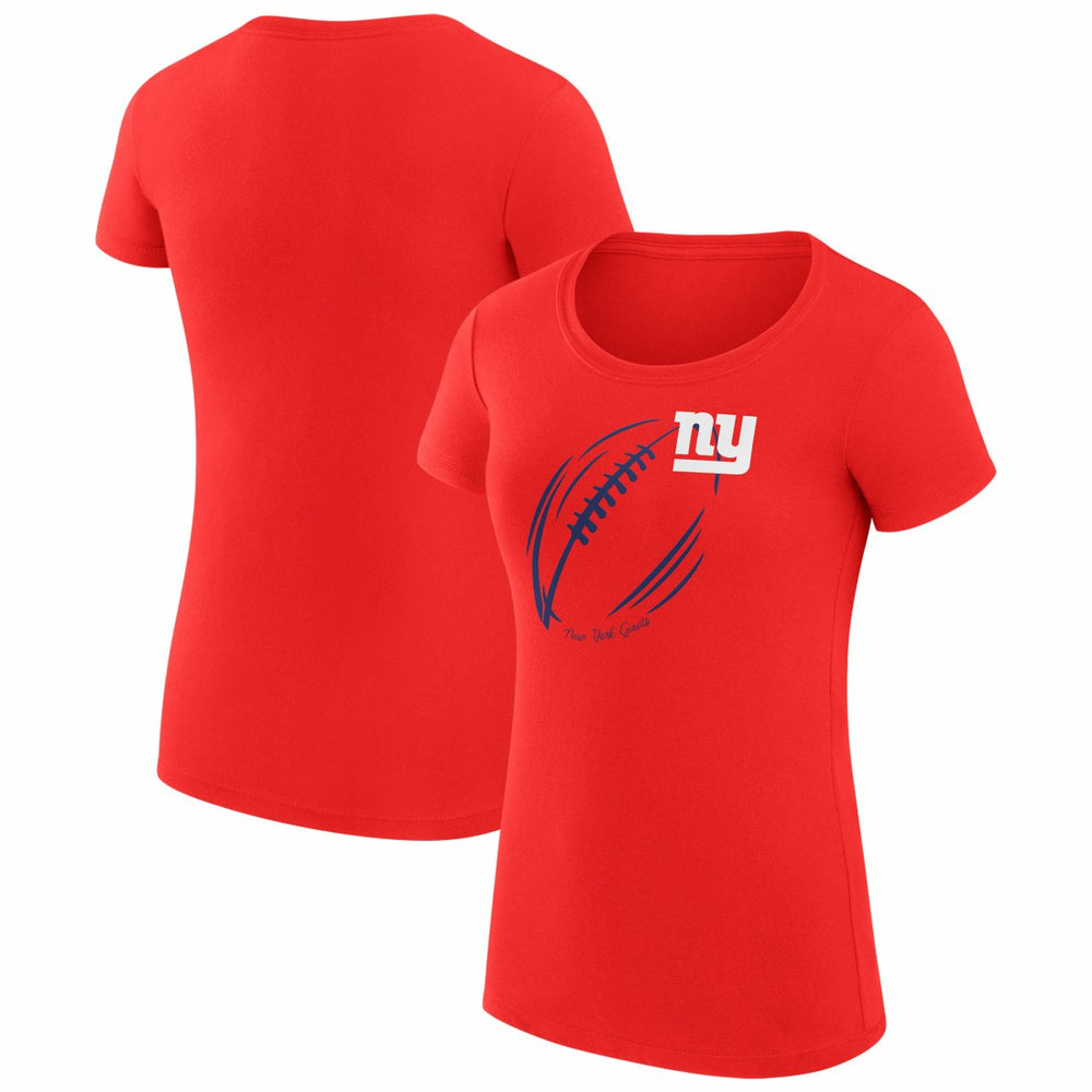 New York Giants G-III 4Her by Carl Banks Women's Super-Slim Fit Lightweight Subtle Football T-Shirt Red | NFL