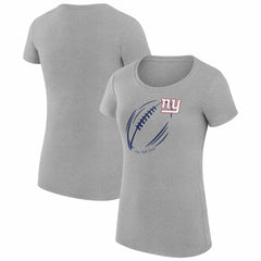 New York Giants G-III 4Her by Carl Banks Women's Super-Slim Fit Lightweight Subtle Football T-Shirt Heather Gray | NFL