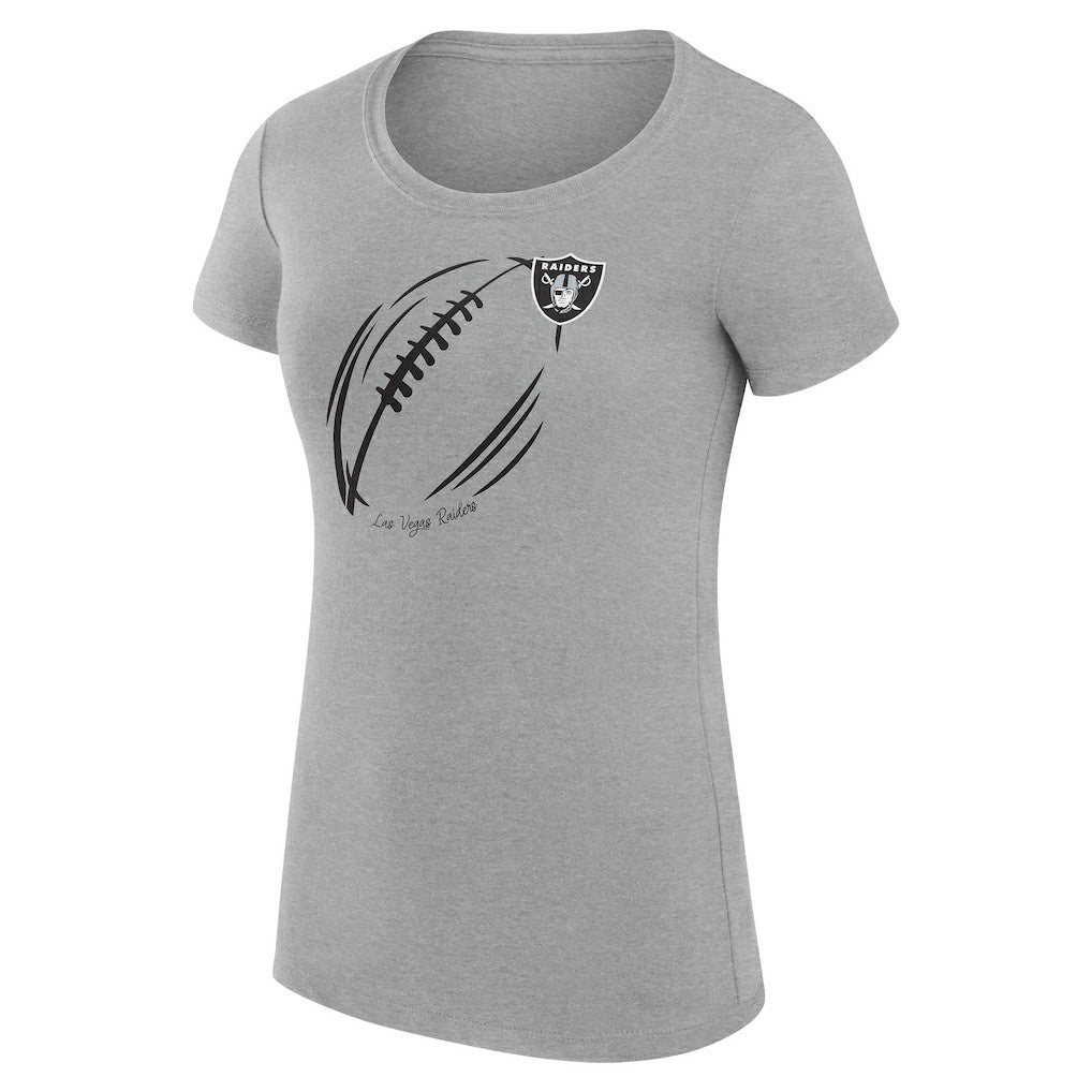 Las Vegas Raiders G-III 4Her by Carl Banks Women's Super-Slim Fit Lightweight Subtle Football T-Shirt Heather Gray | NFL