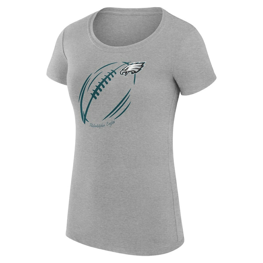 Philadelphia Eagles G-III 4Her by Carl Banks Women's Super-Slim Fit Lightweight Subtle Football T-Shirt Heather Gray | NFL