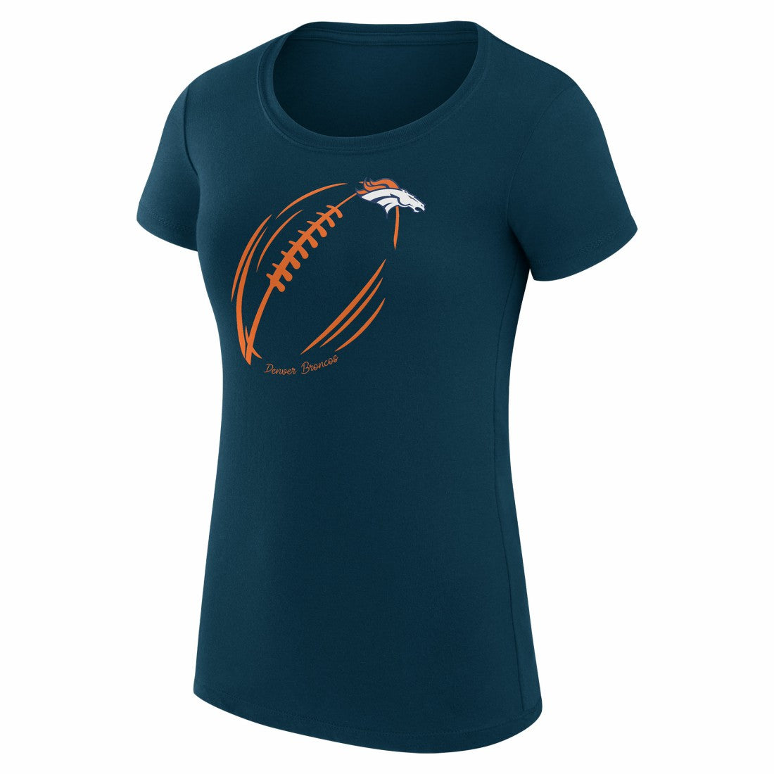 Denver Broncos G-III 4Her by Carl Banks Women's Super-Slim Fit Lightweight Subtle Football T-Shirt Navy | NFL