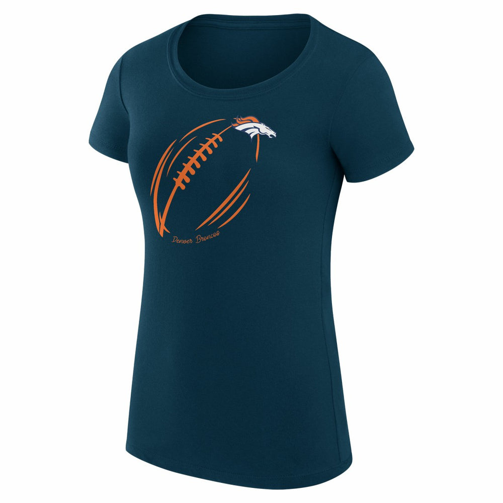 Denver Broncos G-III 4Her by Carl Banks Women's Super-Slim Fit Lightweight Subtle Football T-Shirt Navy | NFL