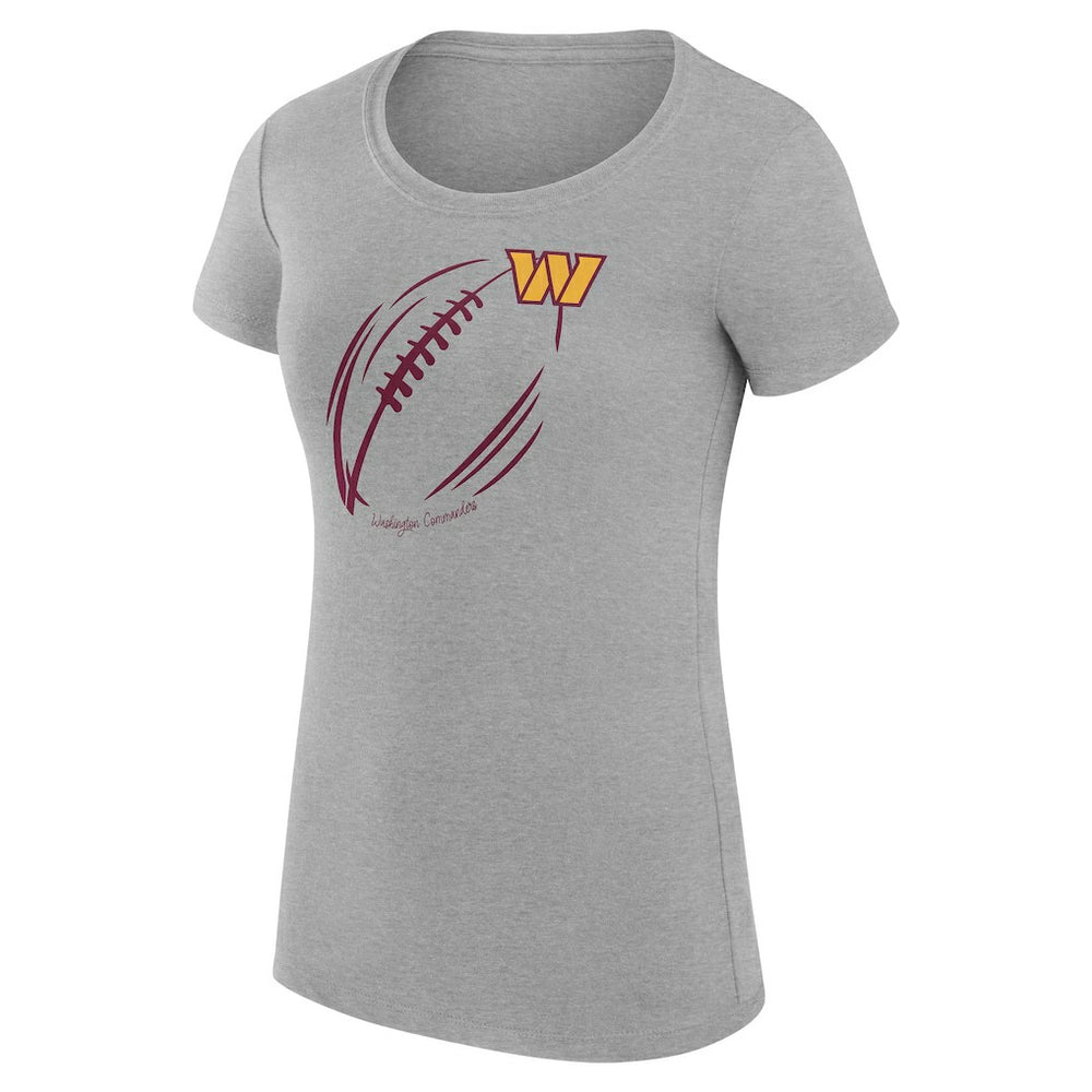 Washington Commanders G-III 4Her by Carl Banks Women's Super-Slim Fit Lightweight Subtle Football T-Shirt Heather Gray | NFL
