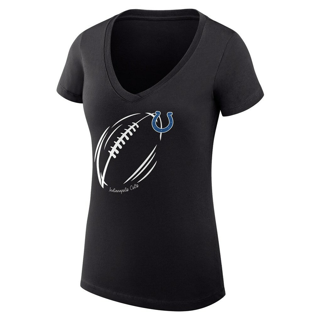 Indianapolis Colts G-III 4Her by Carl Banks Women's Super-Slim Fit Lightweight Subtle Football V-Neck T-Shirt Black | NFL