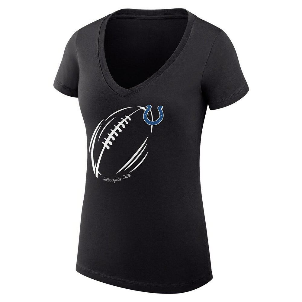 Indianapolis Colts G-III 4Her by Carl Banks Women's Super-Slim Fit Lightweight Subtle Football V-Neck T-Shirt Black | NFL
